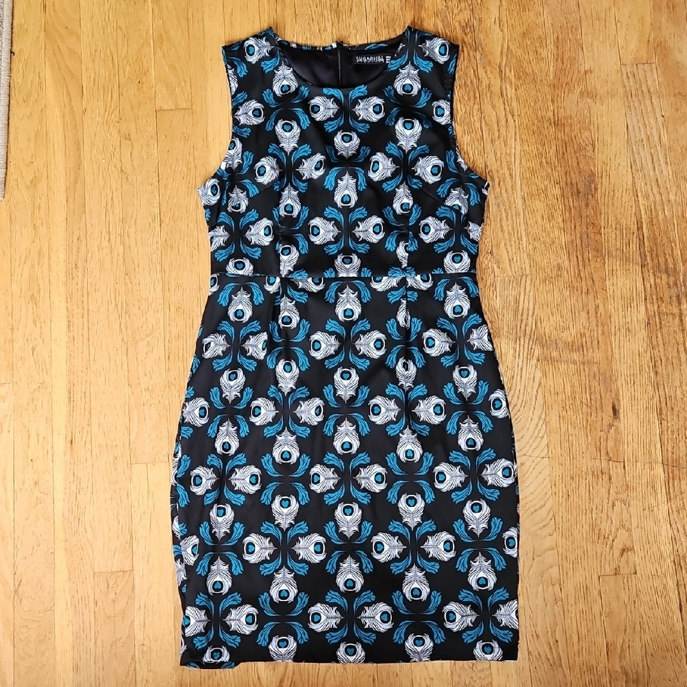 Sugarhill Boutique Judy Tapestry peacock feather dress 10
